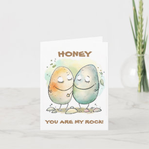 Honey You Are My Rock Pun Joke Humour Anniversary Card