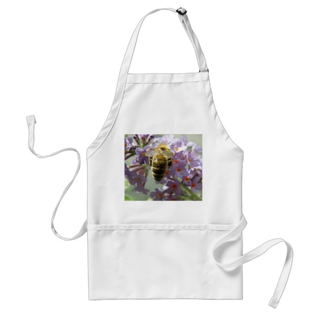 Honeybee and Buddleia Flowers Apron (Front)