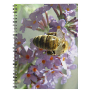 Honeybee and Buddleia Flowers Notebook