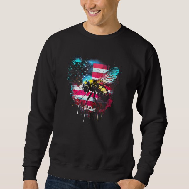 Honeybee and bumble bee for American hive beekeepe Sweatshirt (Front)