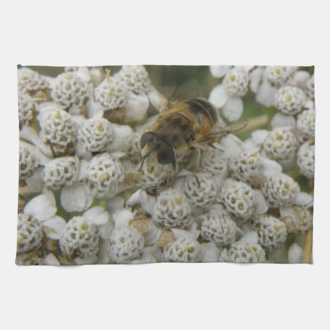 Honeybee and Flowers Kitchen Towel (Horizontal)
