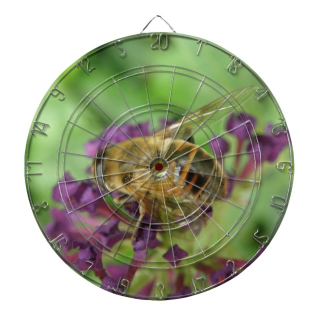 Honeybee and Purple Flowers Dart Board (Front)