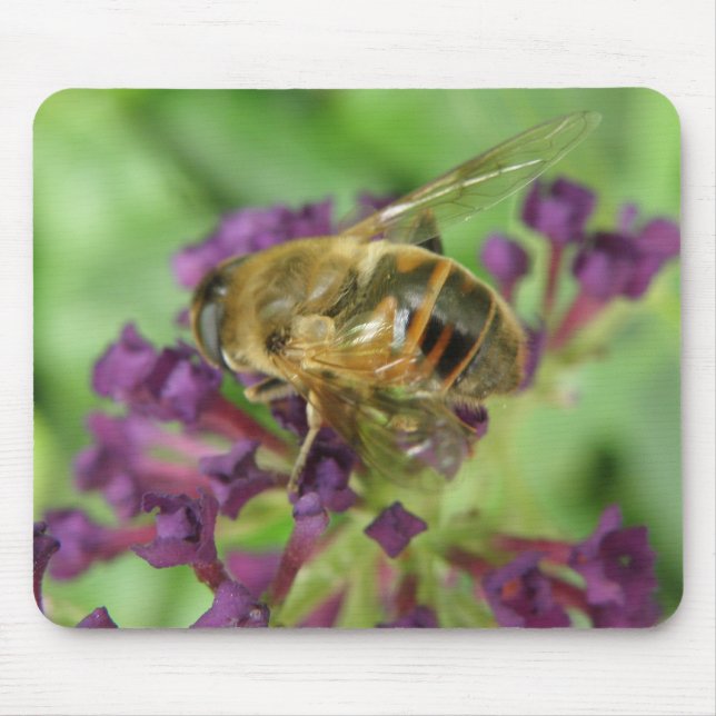 Honeybee and Purple Flowers Mousepad (Front)