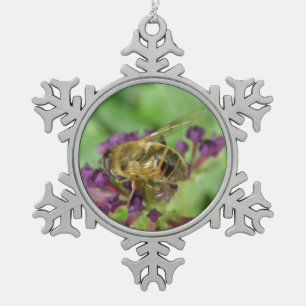 Honeybee and Purple Flowers Ornament
