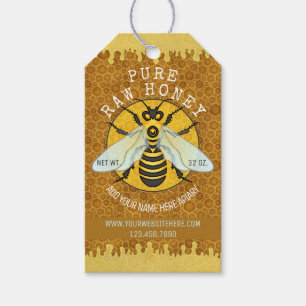 Honeybee Apiary Honey Jar Tags Honeycomb Bee