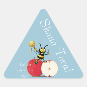 Honeybee Apple Rosh HaShana Classic Round Sticker