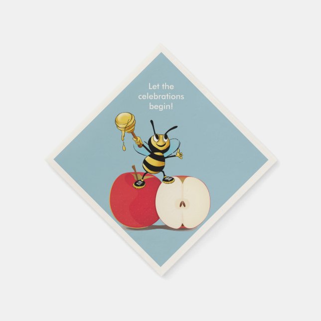 Honeybee Apple Rosh HaShana Napkin (Corner)