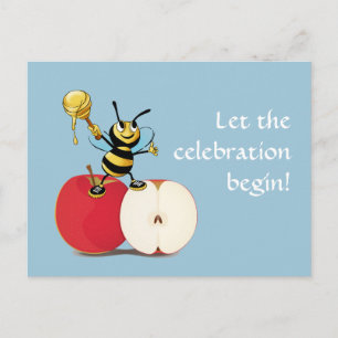 Honeybee Apple Rosh HaShana Postcard