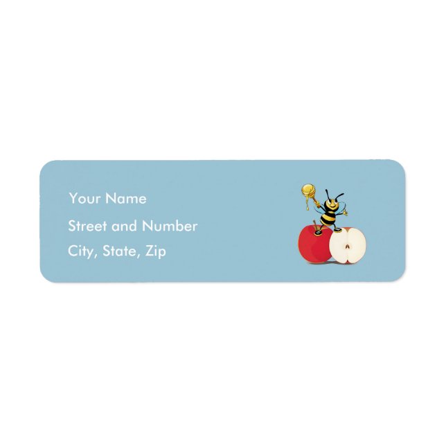 Honeybee Apple Rosh HaShana Return Address Label (Front)
