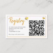 Honeybee Baby Shower Gift Registry QR Code
