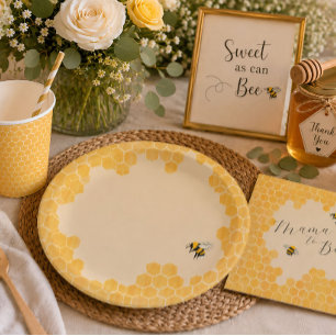 Honeybee Baby Shower Paper Plate