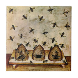  HoneyBee BeeHive Apiculture Vintage Ceramic Tile