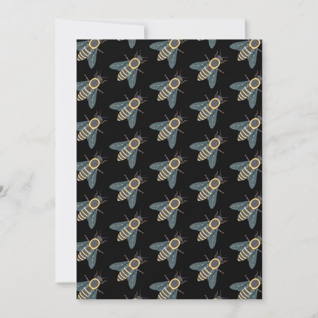 Honeybee (black) - Greeting Card (Front)