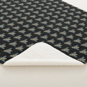Honeybee (black) - Sherpa Blanket