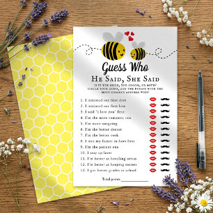 Honeybee Bridal Shower Guess Who Game