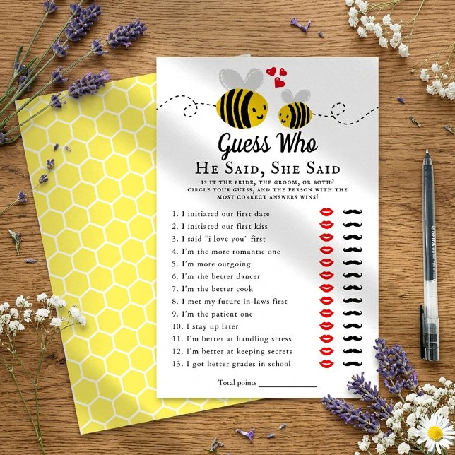 Honeybee Bridal Shower Guess Who Game (Creator Uploaded)