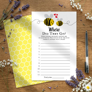 Honeybee Bridal Shower Where Did They Go? Game