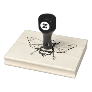 Honeybee Bumblebee Illustration personalised Rubber Stamp
