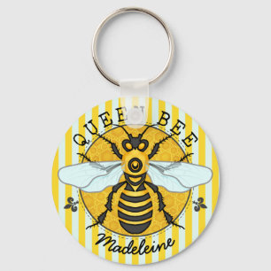 Honeybee Bumblebee Queen Bee Honey   Personalised Key Ring