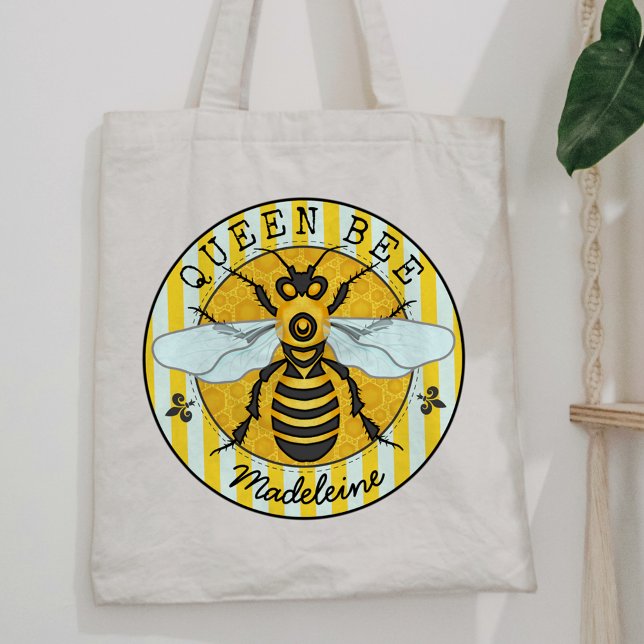 Honeybee Bumblebee Queen Bee Pretty | Personalised Tote Bag (Creator Uploaded)