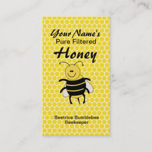 Honeybee Business Cards for Beekeeping or Honey