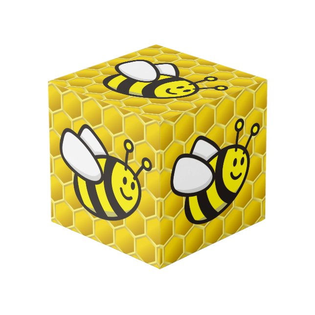 Honeybee Cartoon Cube (Front Angled)