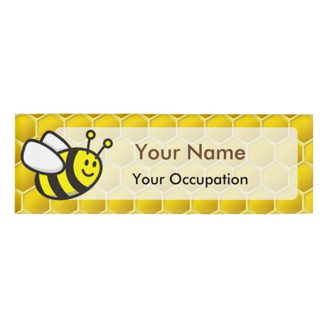 Honeybee Cartoon Name Tag (Front)