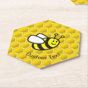 Honeybee Cartoon Paper Coaster
