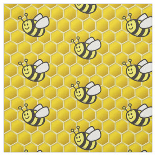 Honeybee Cartoon Pattern Fabric