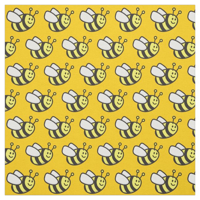 Honeybee Cartoon Pattern Fabric (Swatch)