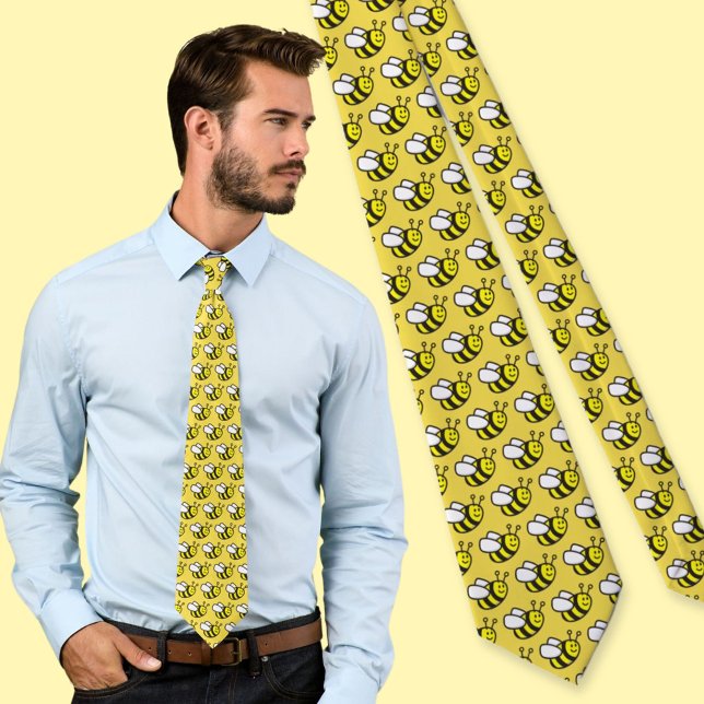 Honeybee Cartoon Pattern Tie (Creator Uploaded)