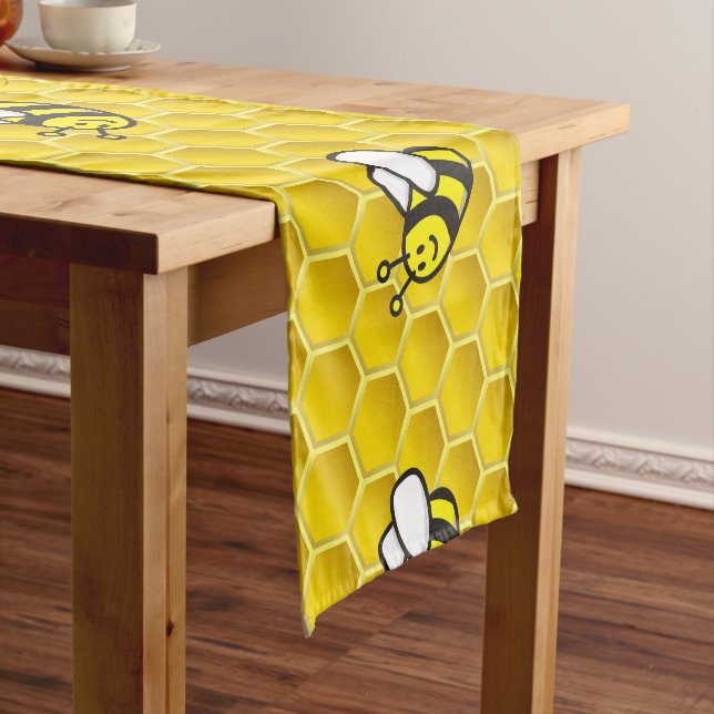 Honeybee Cartoon Short Table Runner (In Situ)