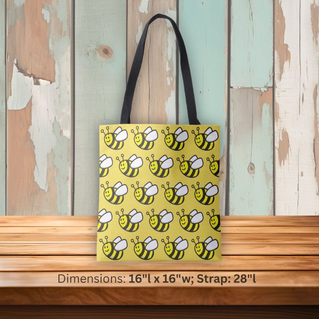 Honeybee Cartoon Tote Bag (Creator Uploaded)