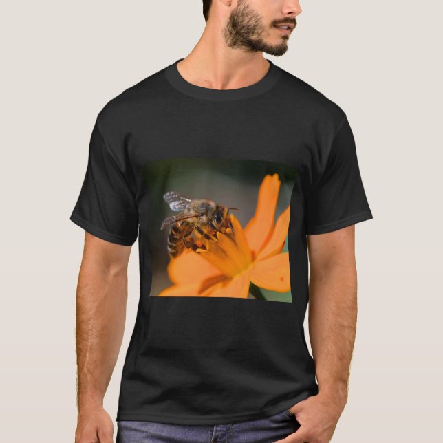 Honeybee & Cosmos Flower Nature T-Shirt (Front)