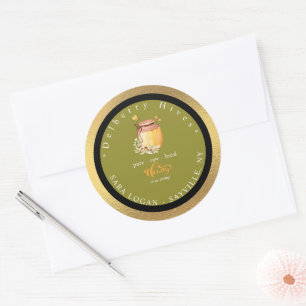 Honeybee Golden Beekeeper Round Sticker