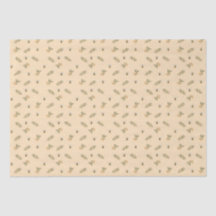 Honeybee Greenery Pastel Almond Tissue Paper