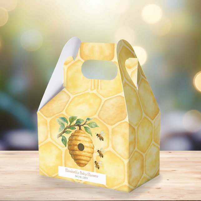 Honeybee Hive Baby Shower Favour Box (Honeybee Hive Baby Shower Favor Box)