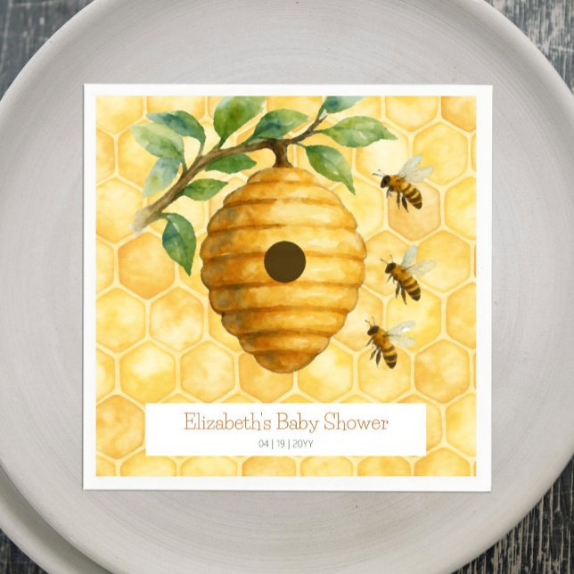 Honeybee Hive Baby Shower Napkin (Honeybee Hive Baby Shower Napkins)