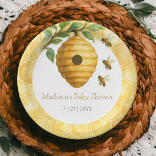 Honeybee Hive Baby Shower Paper Plate