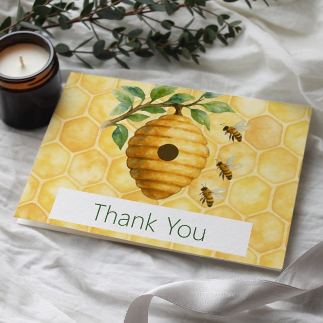 Honeybee Hive Baby Shower  Thank You Card (Honeybee Hive Baby Shower Thank you Card)