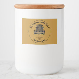 Honeybee Honey Jar Apiary Label   Pure Raw Honey