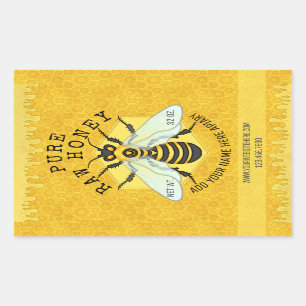 Honeybee Honey Jar Apiary Labels Honeycomb Bee