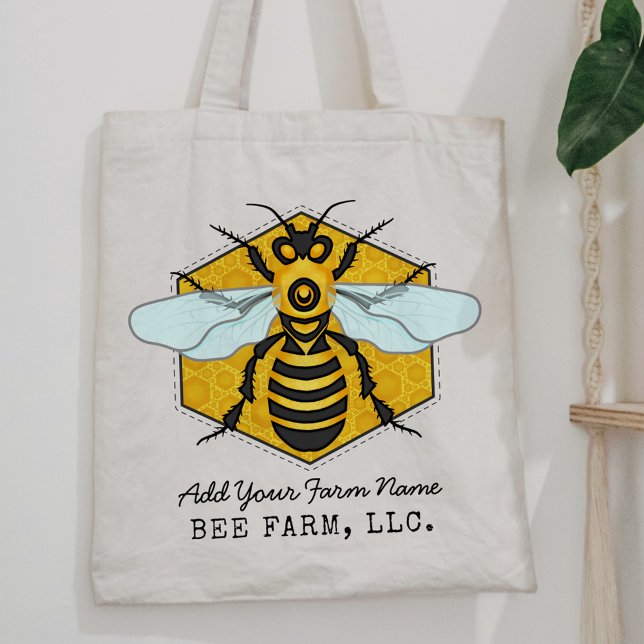 Honeybee Honeycomb Bee Farm Apiary Personalised Tote Bag (Creator Uploaded)