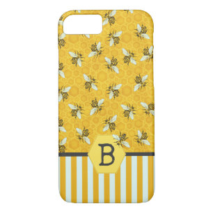 Honeybee Honeycomb Bumble Bee Monogram Pattern iPhone 8/7 Case