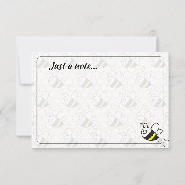 Honeybee Honeycomb Drawing Just a Note Card (Front)