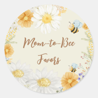 honeyBee honeycomb floral baby shower Classic Round Sticker