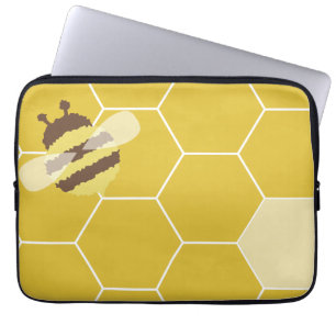 Honeybee Honeycomb Pattern Laptop Computer Sleeve