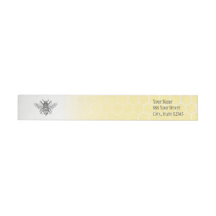 Honeybee Honeycomb Queen Bee   Wraparound Label