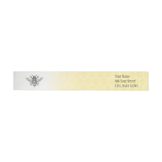 Honeybee Honeycomb Queen Bee | Wraparound Label (Individual)