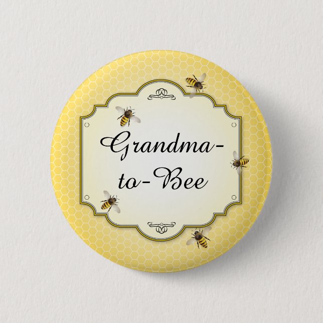 Honeybee Mother to Bee Baby Shower Role 6 Cm Round Badge (Front)